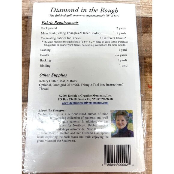 Debbie Caffreys Classy Patterns Diamond In The Rough Quilt Pattern Booklet - Picture 2 of 2